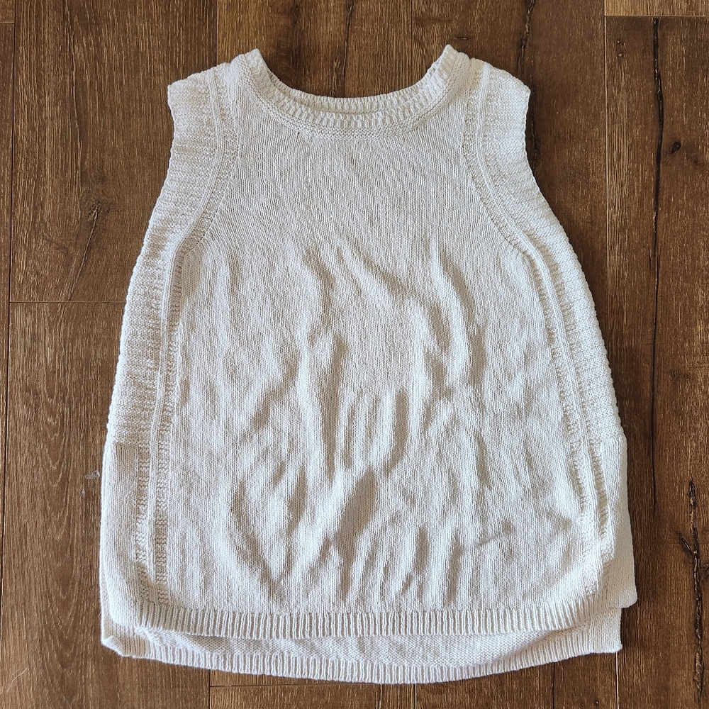 J. Jill Ivory Sleeveless Knit Vest